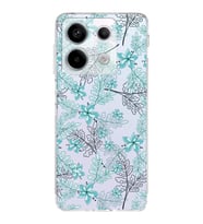 PrintiFy Xiaomi Redmi Note 13 Pro 5G Uyumlu Kamera Korumalı Floral Su Yeşili Tasarımlı Kılıf