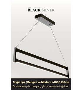 Orion Silver Lineer LED Sarkıt Avize – Kumandalı Dim Edilebilir – Yukarı & Aşağı Işık