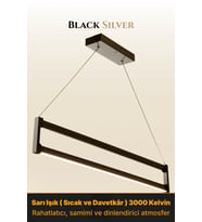 Orion Silver Lineer LED Sarkıt Avize – Kumandalı Dim Edilebilir – Yukarı & Aşağı Işık