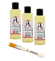 Keten Yağı 70ml 3 Adet ve Zemin Fırçası Resim Yağı Monalisa Rafine Bezir Yağı Yağlı Boya İncelticisi Yağlı Boya Yardımcı Malzemesi (Renksiz)