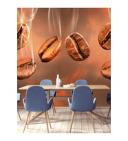Dreamwall Cafe Kahve Çekirdekleri Desenli Isı Ve Ses Yalıtımlı Sağlıklı Tekstil Duvar Kağıdı