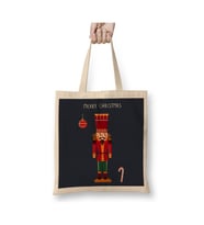 Nutcracker Illustration Nutcracker Christmas Beyaz Bez Çanta Uzun Saplı Alışveriş Çantası