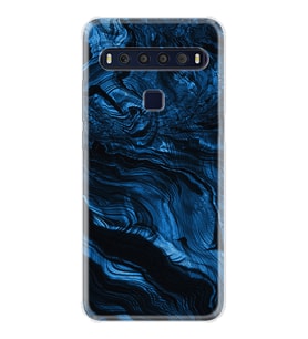 TCL 10L 10 Plus 10SE 20E 20SE 30SE L7 Kılıf Desemli Silikon Blue MArble 1379