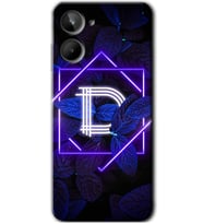 Realme 10 4G Kılıf HD Desen Baskılı Kılıf - Dark Neon Yaprak D Harfi