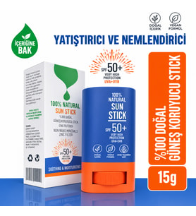 %100 Doğal Natural Sun Stick SPF50+ 15 Gr