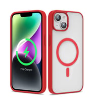 Apple iPhone 12 Uyumlu Kılıf M-safe Wireless Şarj Özellikli Silikon Zore Ege Kapak (Kırmızı)