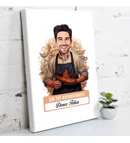 Kişiye Özel Hediye Karikatürlü En İyi Erkek Ayakkabıcı Kanvas Tablo