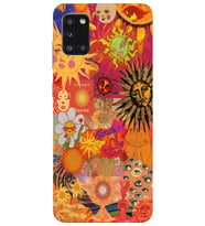Samsung Galaxy A31 Uyumlu Vintage Kolaj Desenli Şeffaf Telefon Kılıfı