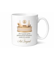 Resepsiyoniste Hediye İsimli Baskılı Kupa Bardak Özel Tasarım