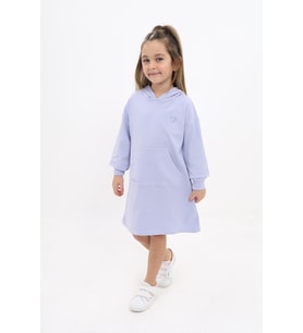 Toontoy Kız Çocuk Nakışlı Elbise (Mavi)