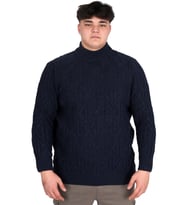 Mode XL Büyük Beden Erkek Kazak Yarım Balıkçı Yaka INFINITY 24212 Lacivert