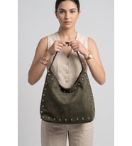Riva Stud Hobo Süet Kadın El, Omuz Çanta