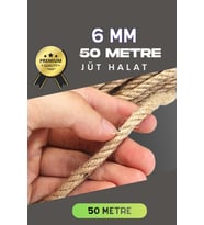 6 MM 50 Metre Jüt Halat Dekoratif Hasır İp Urgan Süs