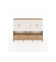 Arges Dolap 12 Raflı 3 Çekmeceli 5 Kapaklı 220x30x163 Çam-Aytaşı/Çam