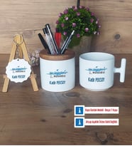 Su Ürünleri Mühendisi Hediye Sepeti Kalemlik, Kupa Bardak Sihirli, Ahşap Anahtarlık Hediye (Model 3)