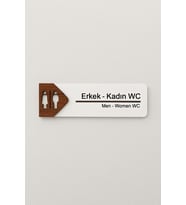 Lucena Erkek - Kadın WC Ofis Oda Kapı İsimliği Yönlendirme Tabelası Levhası Kişiselleştirilebilir
