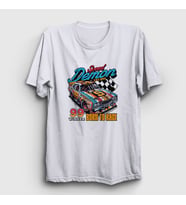 Presmono Unisex Beyaz Speed Demon Araba Yarışı Otomobil T-Shirt 472338tt