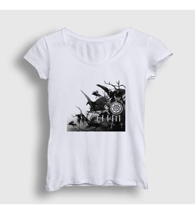 Presmono Kadın Beyaz Doom Him T-Shirt 80448tt