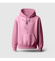 İskelet Balerin Baskılı Hoodie Sweatshirt (Pembe)