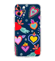 PrintiFy iPhone 11 Pro ile Uyumlu Retro Color 3  Kamera Korumalı Şeffaf  Kılıf