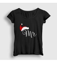 Presmono Kadın Siyah Mr Yeni Yıl Yılbaşı T-Shirt 271013tt