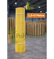 Doğal Kamış Bambu Çit 1.5x5m Bahçe Teras Balkon Gizlilik Perdesi Gölgelik Örtü