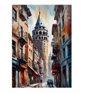 Galata Kulesi Dekoratif ahşap Tablo