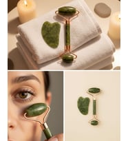 Yeşim Taşı Yüz Bakım Seti Çift Başlıklı Roller ve Gua Sha