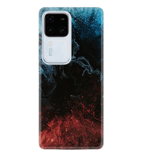 Vivo V30 Kılıf Desenli Silikon Red Blue Black Abstact 1386