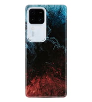 Vivo V30 Kılıf Desenli Silikon Red Blue Black Abstact 1386