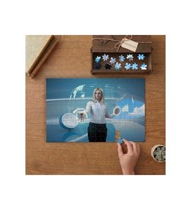 Teknoloji- Bilişim- Yapay Zeka Tasarımı 240 parça Ahşap Puzzle Ahşap Kutuda MP00649