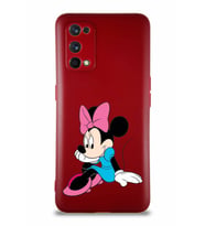 Realme 7 Pro Soft Premier Kapak Minnie Mouse-E Tasarımlı Silikon Kılıf - Mürdüm (Şeffaf)