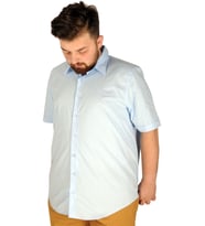 Mode XL Büyük Beden Erkek No Pocket Lycra Poplin 20353 Mavi