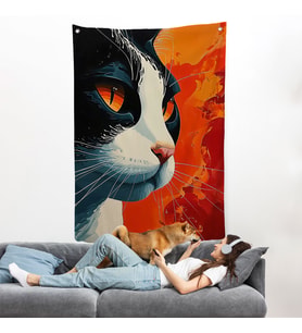 Cool Kedi Duvar Örtüsü-7658