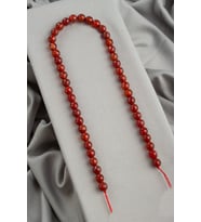 Akik Doğal Taş Parlak Kahverengi Küre Faset Kesim 8mm Dizi [AB+]