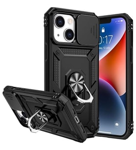 Coverzone iPhone 14 Plus ?le Uyumlu PhoenixShield S�rg�l� Sistem Kamera Korumal? Kapak Tam Koruma Manyetik Vega Kapak Siyah