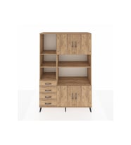 Hyperion Gardrop 8 Raflı 4 Çekmeceli 4 Kapaklı 132x44x195 Çam-Çam