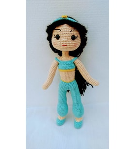 Prenses Jasmine Bebek Amigurumi Organik Oyuncak