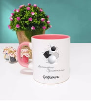 Geometri Öğretmeni Tasarımlı Kişiye Özel Geometri Öğretmeni Kupa Bardak Pembe
