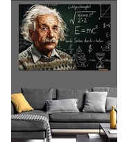 Albert Einstein Fizik Formülleri Dekoratif Kanvas - Mdf Ahşap Tablo