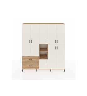 Hyperion Dolap 12 Raflı 2 Çekmeceli Tek Askılı 220x44x243 Çam-Aytaşı/Çam