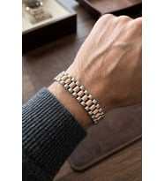 Valmont 19,5 cm Silver/Rose Gold İki Renkli Erkek Çelik Bileklik
