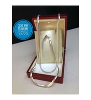 Erkek Gümüş Set - 3.5mm İtalyan Bombeli Ezme • Işıklı Kutuda • Sevgiliye • Eşe • Babaya • Bileklik Kolye