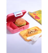 Kendinden Kaşık ve Çatallı 5 Bölmeli 2 Katlı Beslenme Kutusu (PEMBE)
