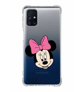 Samsung Galaxy M31s  Köşe Korumalı Antişok Kapak Minnie Mouse Tasarımlı Şeffaf  Kılıf