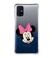 Samsung Galaxy M31s  Köşe Korumalı Antişok Kapak Minnie Mouse Tasarımlı Şeffaf  Kılıf