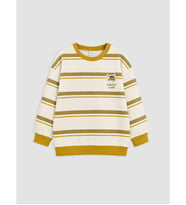 LCW Kids Haki Çizgili Erkek Çocuk Kalın Sweatshirt