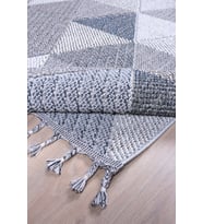 Pukka 19788A Gri Antialerjik ve Antibakteriyel Modern Kabartmalı Desenli Halı ( Özel Ölçü Yapılır )