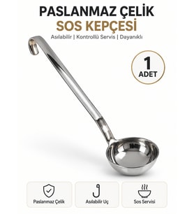 Endüstriyel Sos Kepçesi Paslanmaz Çelik Uzun Saplı Asılabilir Sıvı Dökme Servis Kepçesi Lokanta Restoran