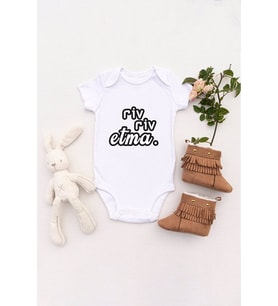 Unisex Bebek Riv Riv Etma Baskılı Body Zıbın